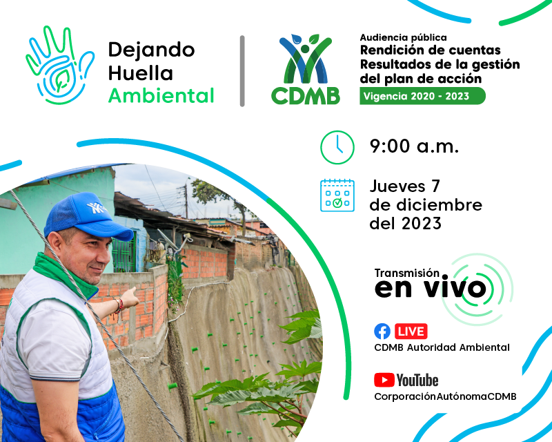 Aviso convocatoria Audiencia Pública de Rendición de Cuentas Resultados de la Gestión de la CDMB