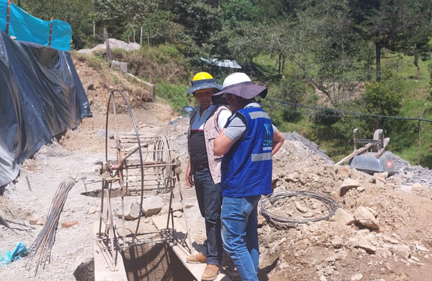 CDMB construye obra de estabilización para la protección de la quebrada Carrizal en la vía Suratá- Cachirí